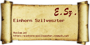 Einhorn Szilveszter névjegykártya